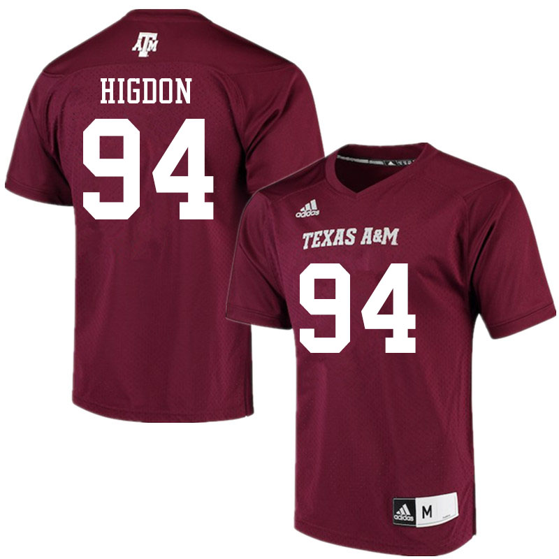 Men #94 Spencer Higdon Texas A&M Aggies College Football Jerseys Sale-Maroon Alumni Player